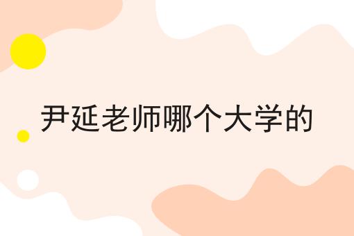 尹延老师哪个大学的