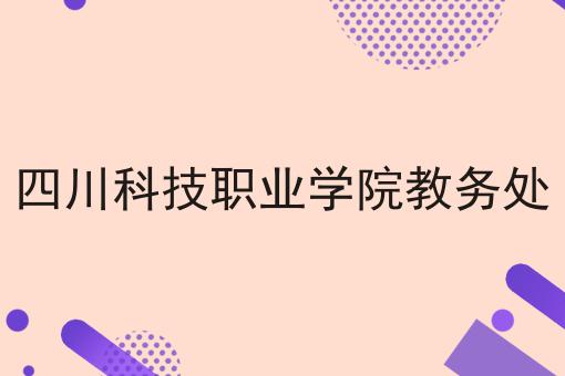 四川科技职业学院教务处