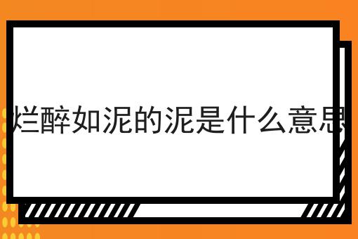 烂醉如泥的泥是什么意思