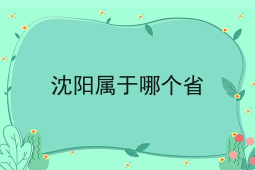 沈阳属于哪个省